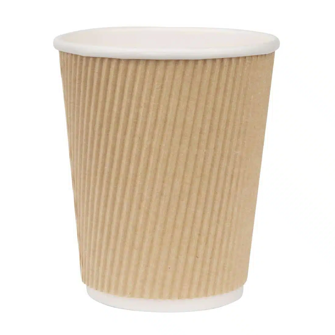Fiesta Recyclable Coffee Cups Ripple Wall Kraft 225ml / 8oz (Pack of 500) - Image 1