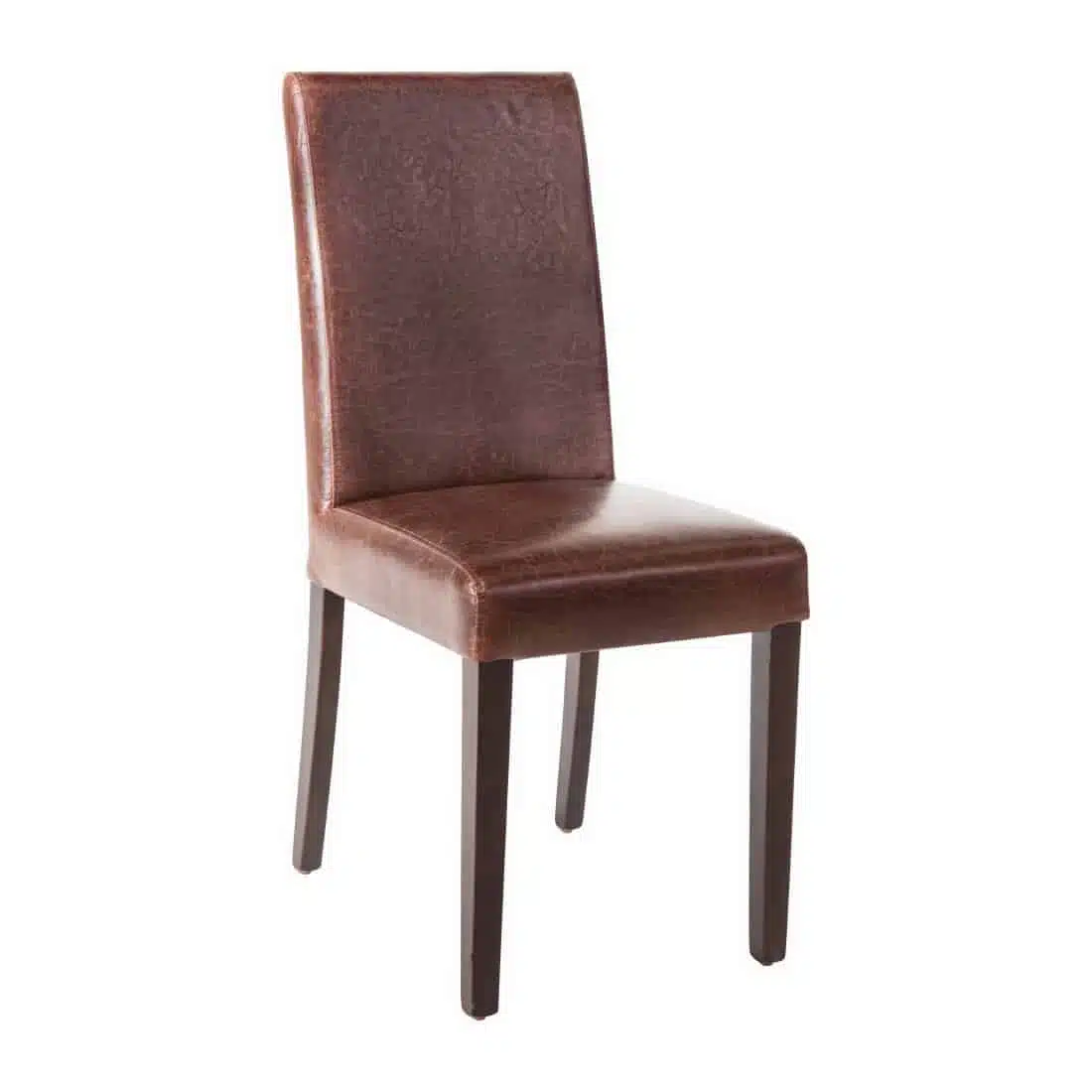 Bolero Faux Leather Dining Chair Antique Brown (Pack of 2) - Image 1