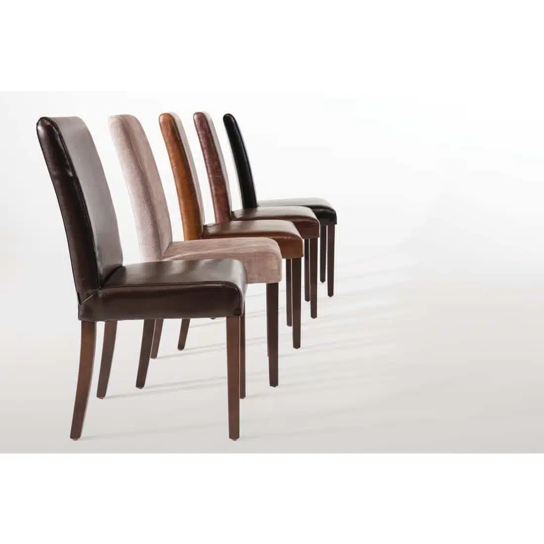 Bolero Faux Leather Dining Chair Antique Brown (Pack of 2) - Image 7