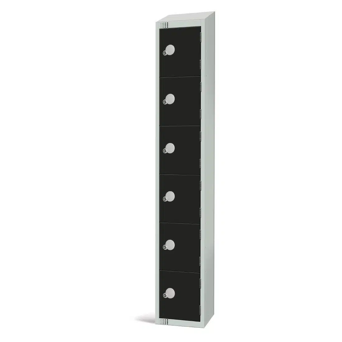 Elite Six Door Manual Combination Locker Locker Black with sloping top