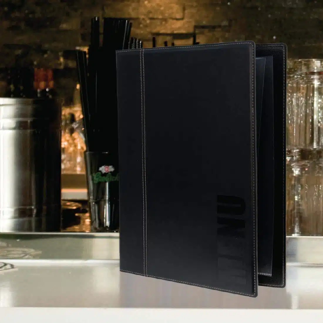 Securit Contemporary Menu Cover Black A4 - Image 6
