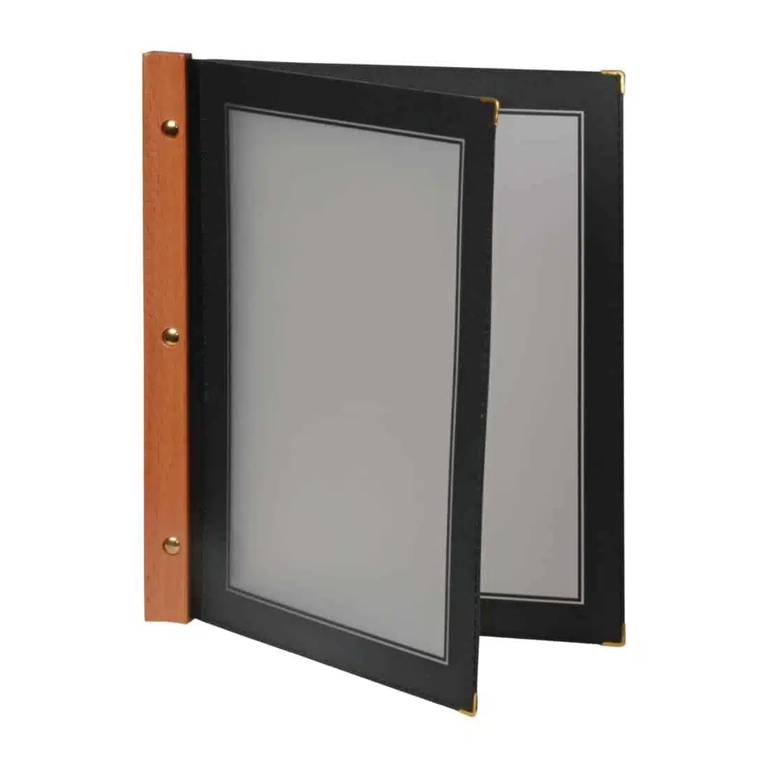 Securit Wood Spine American Style Menu Cover A4 Black - Image 4