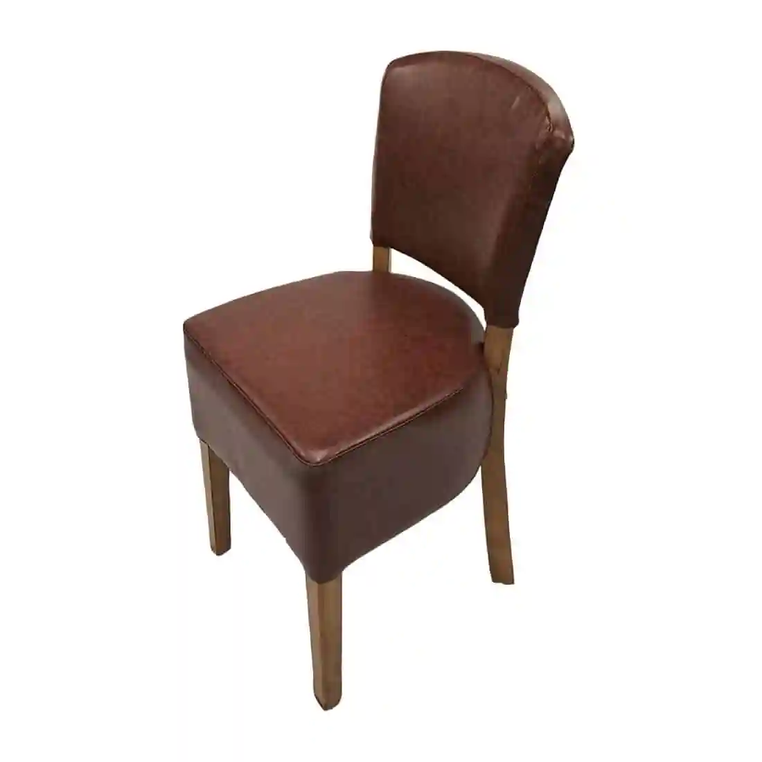 Hanoi Dining Chair In Weathered Oak with Bison Vinyl Espresso (Pack of 2) - Image 1