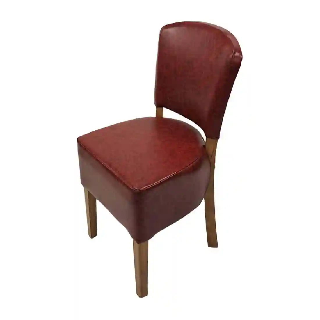 Hanoi Dining Chair In Weathered Oak with Bison Vinyl Bordeaux (Pack of 2) - Image 1