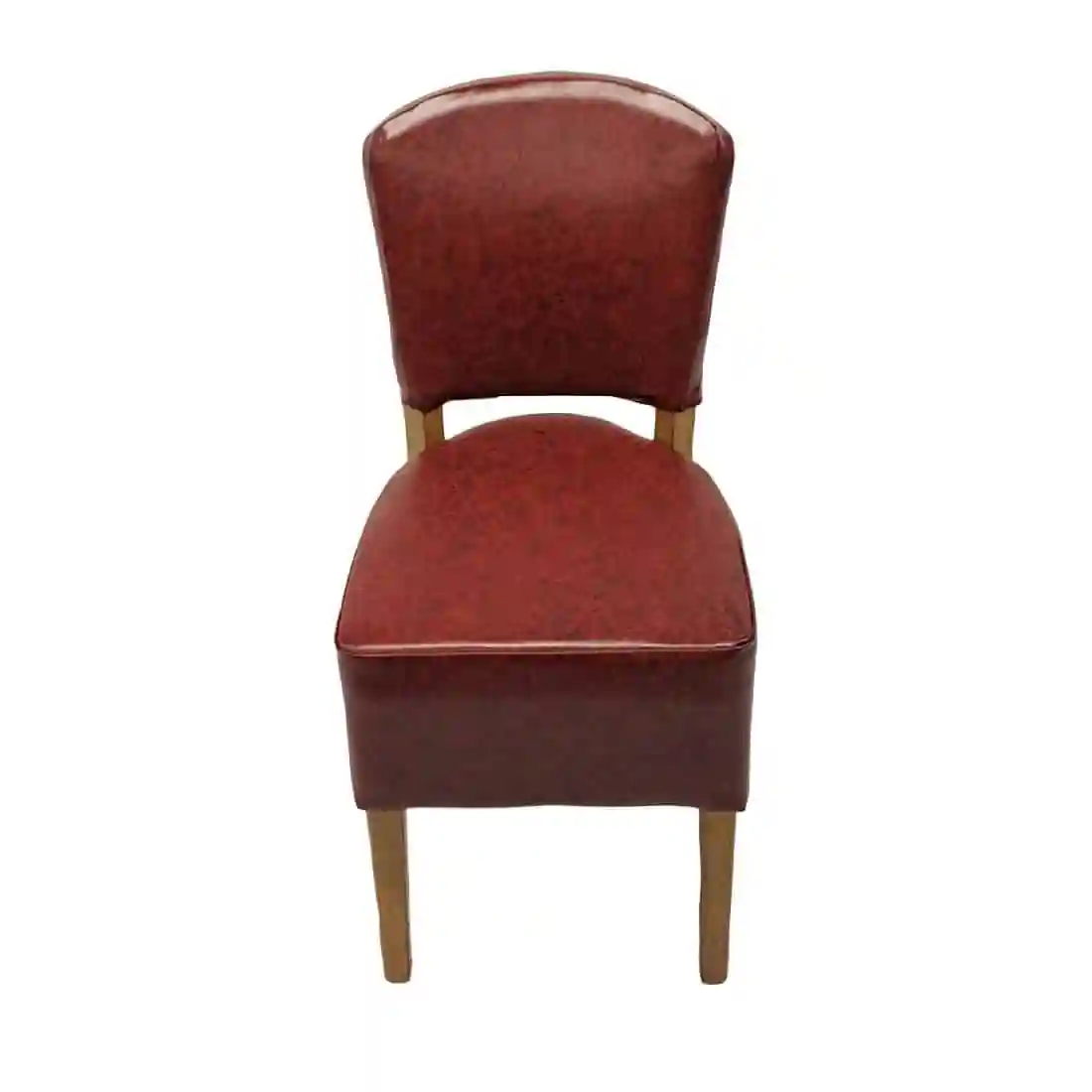 Hanoi Dining Chair In Weathered Oak with Bison Vinyl Bordeaux (Pack of 2) - Image 2