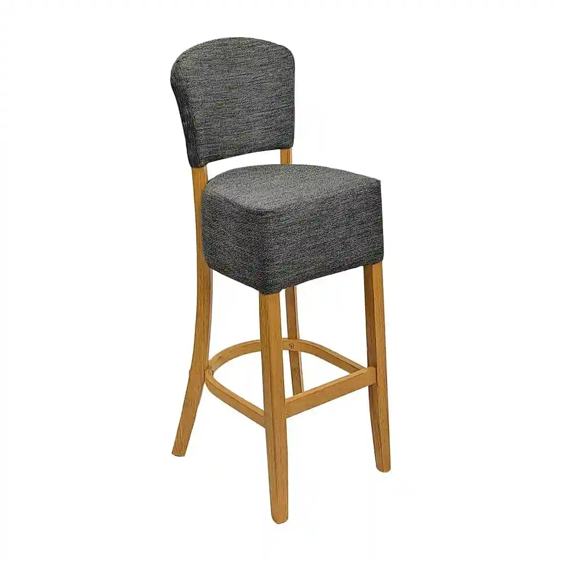 Hanoi Bar Chairs in Soft Oak with Shetland Smoke Seatpad - Image 1