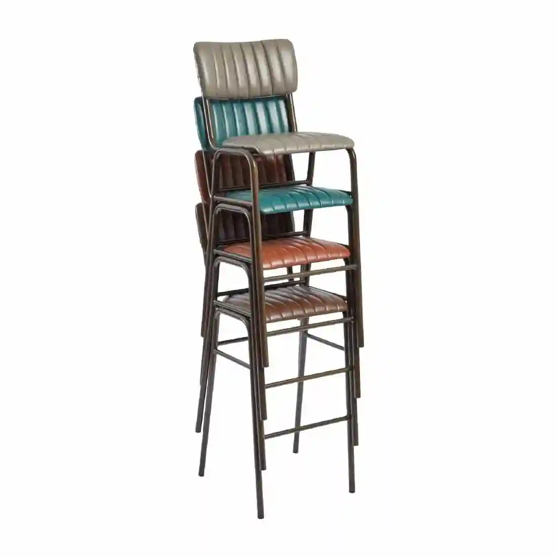 Tavo Stacking Bar Stool Vintage Brown (Pack of 2) - Image 1