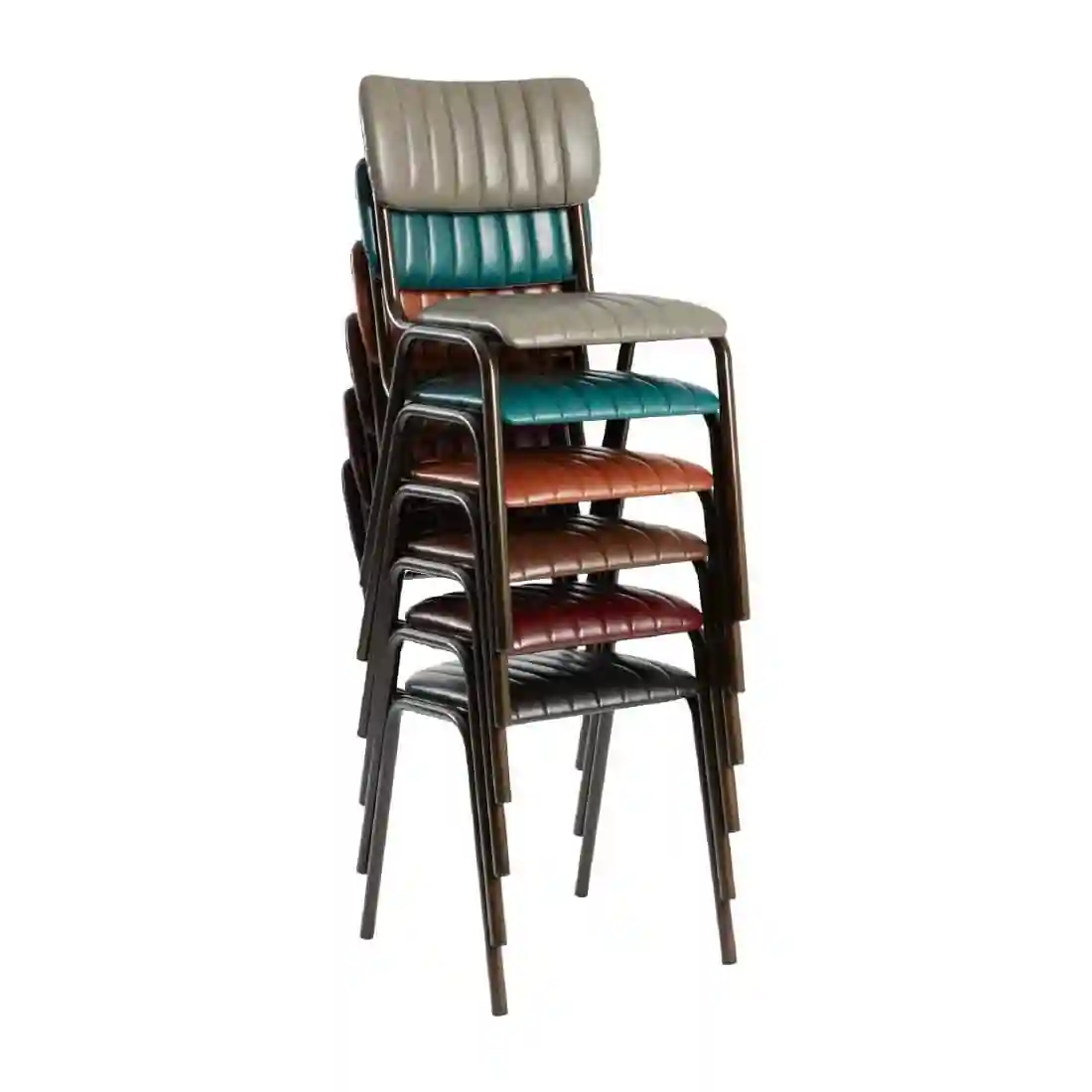 Tavo Stacking Side Chair Vintage Teal (Pack of 2) - Image 1