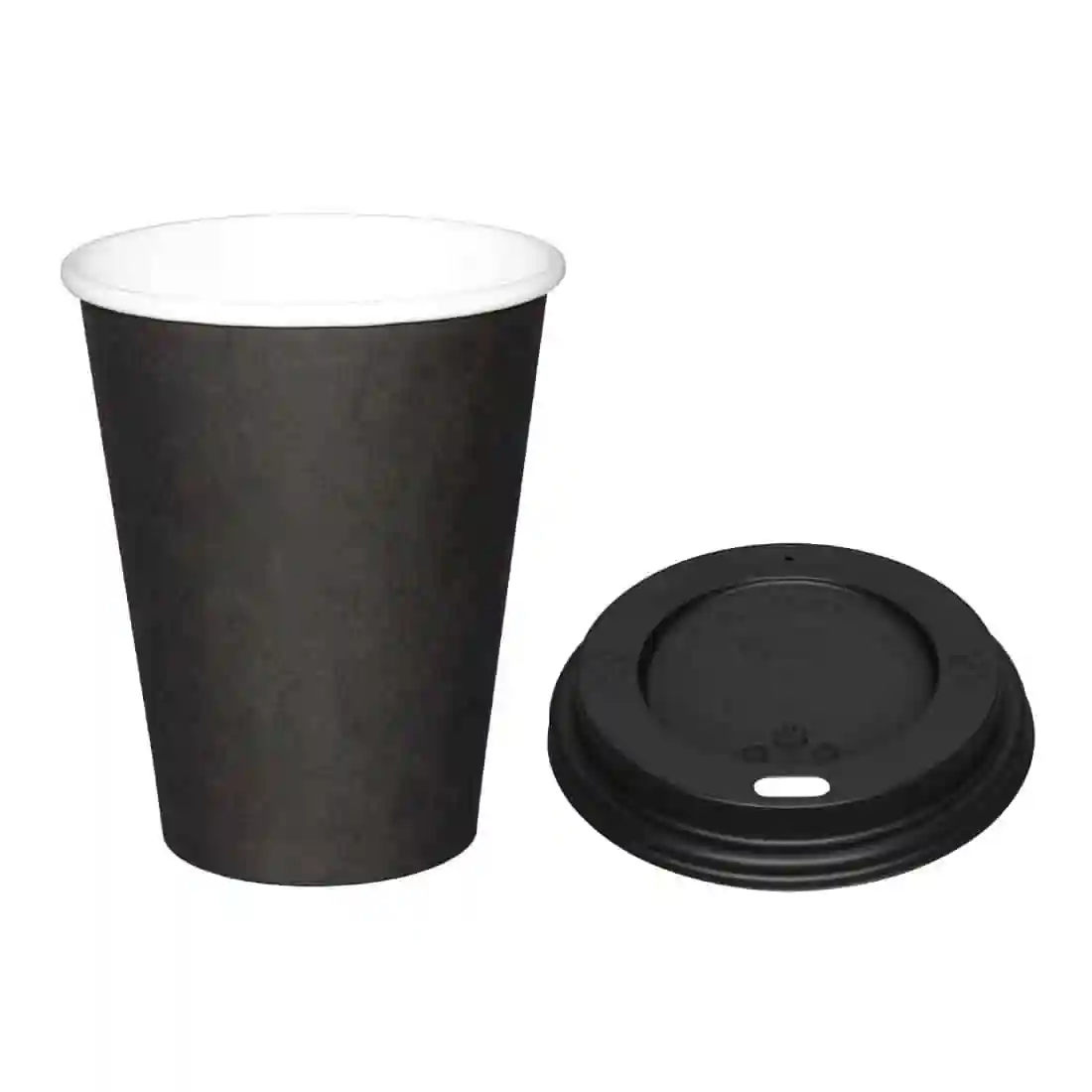 Special Offer Fiesta Recyclable Black 225ml Hot Cups and Black Lids (Pack of 1000) - Image 1