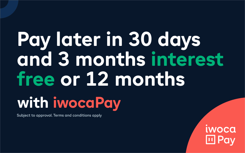 Enjoy interest free payments for 30 days or 3 months, or spread the cost over 12 months