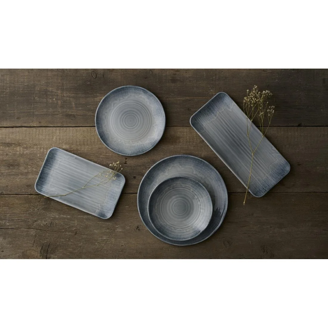 Dudson Harvest Flux Grey Organic Rectangular Platter 179mm (12 Pack) - Image 2