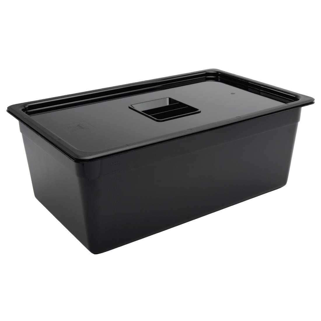 Vogue Polycarbonate 1/1 Gastronorm Container 200mm Black