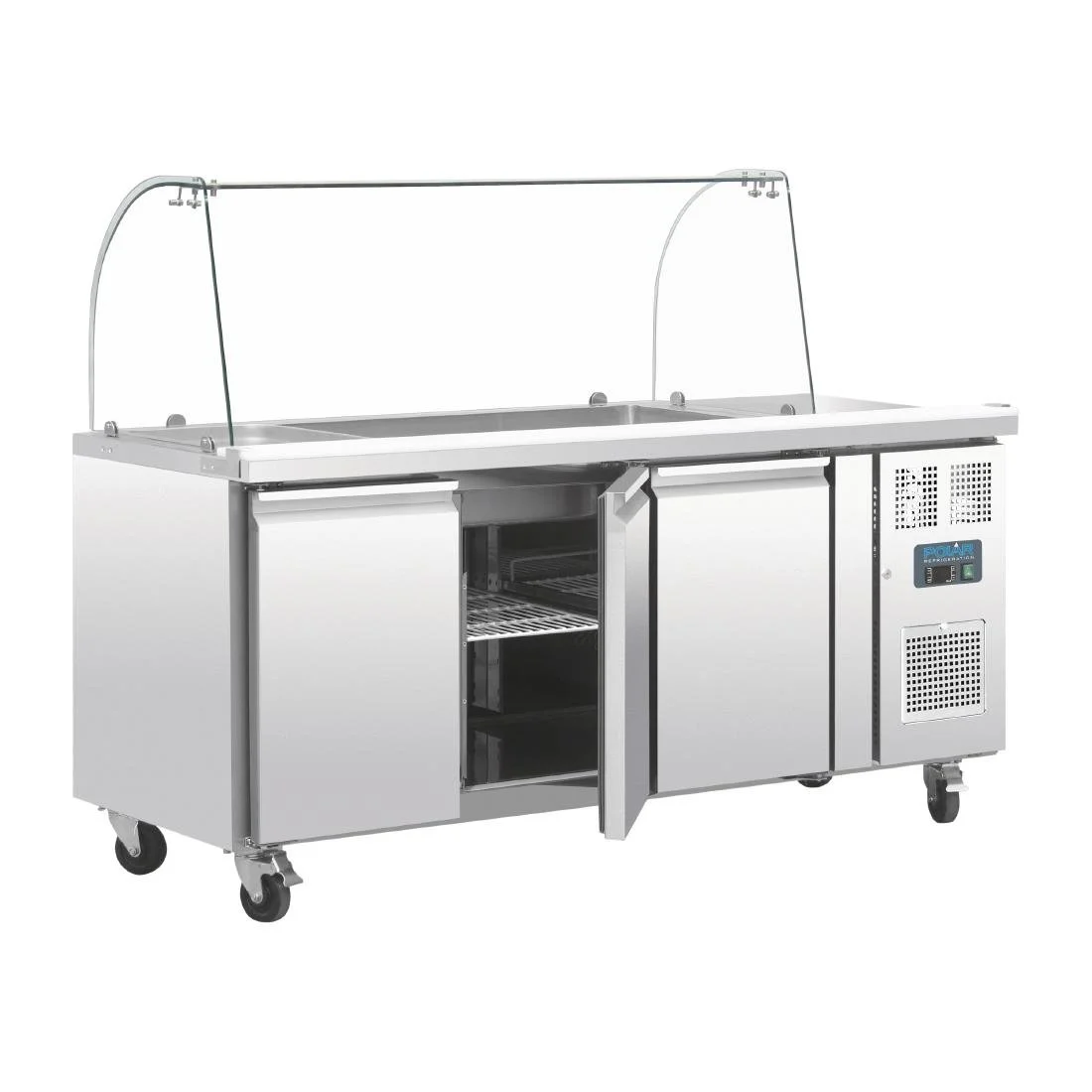 Polar U-Series Triple Door Refrigerated Gastronorm Saladette Counter - Image 3