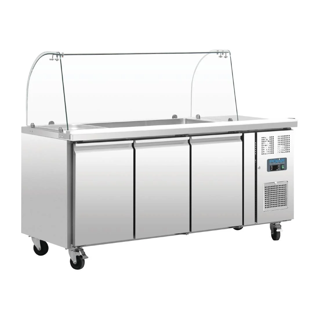 Polar U-Series Triple Door Refrigerated Gastronorm Saladette Counter - Image 1