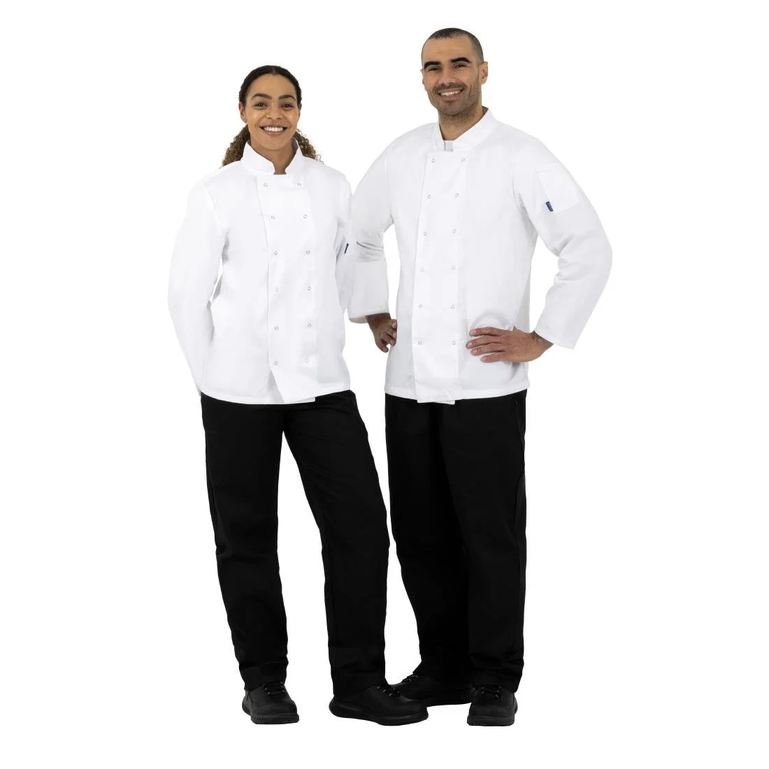 Whites Vegas Unisex Chef Jackets Long Sleeve White (5 Pack) - Image 4