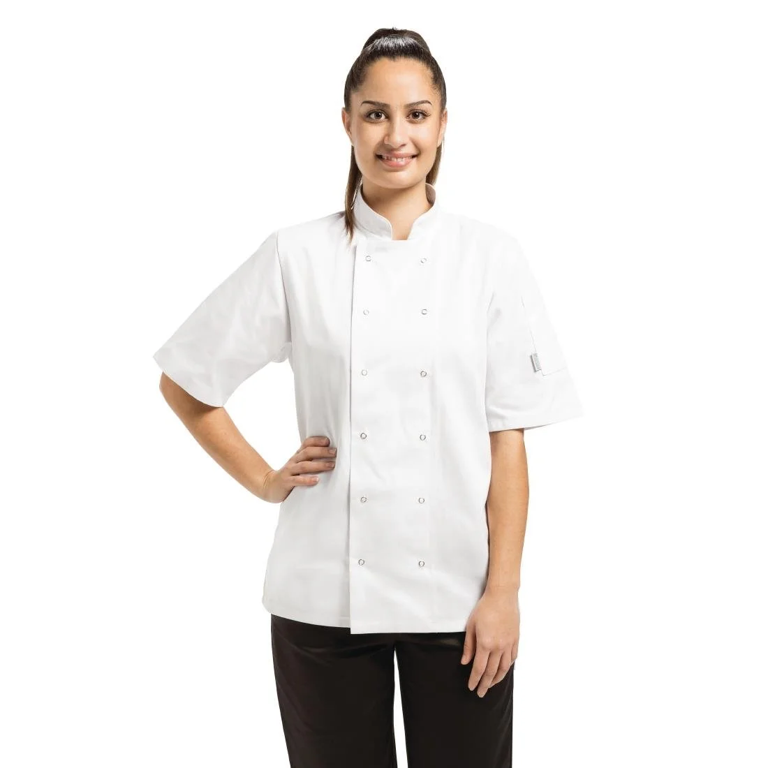 Whites Vegas Unisex Chef Jacket Short Sleeve White - Image 2