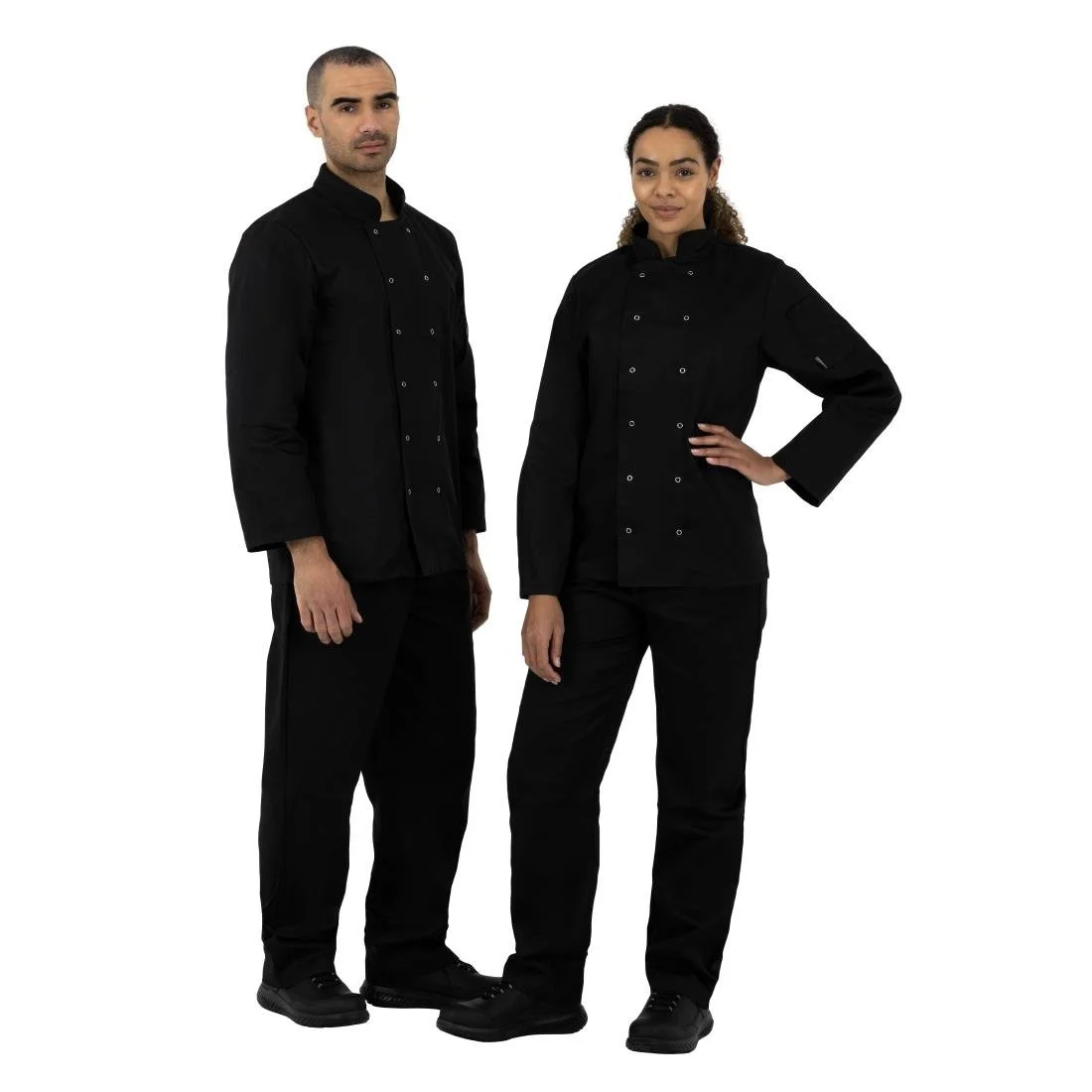 Whites Vegas Unisex Chef Jacket Long Sleeve Black - Image 4