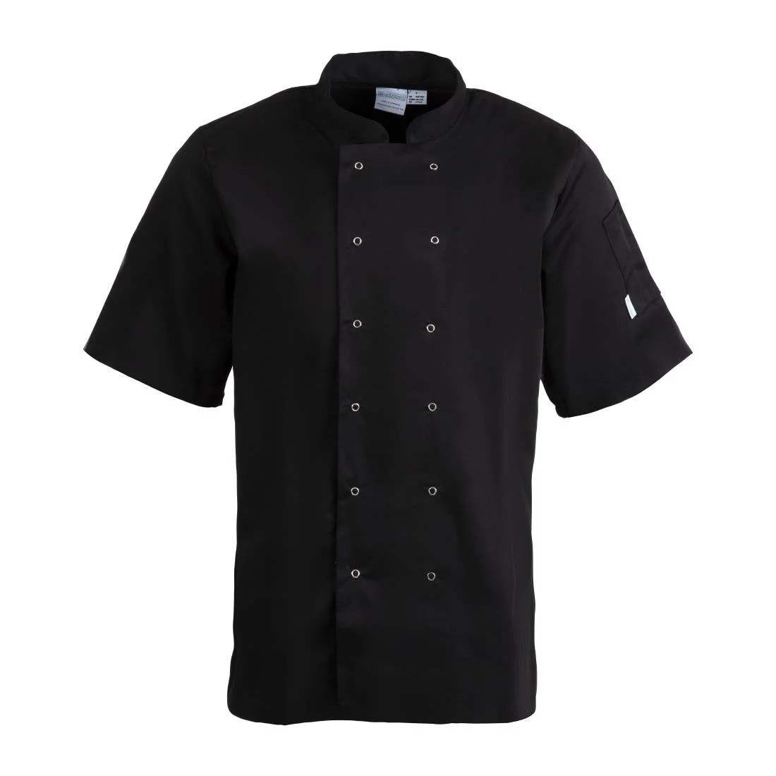 Whites Vegas Unisex Chef Jacket Short Sleeve Black - Image 1