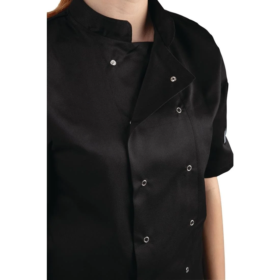 Whites Vegas Unisex Chef Jacket Short Sleeve Black - Image 8