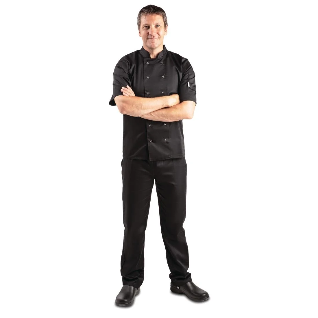 Whites Vegas Unisex Chef Jackets Short Sleeve Black (5 Pack) - Image 9