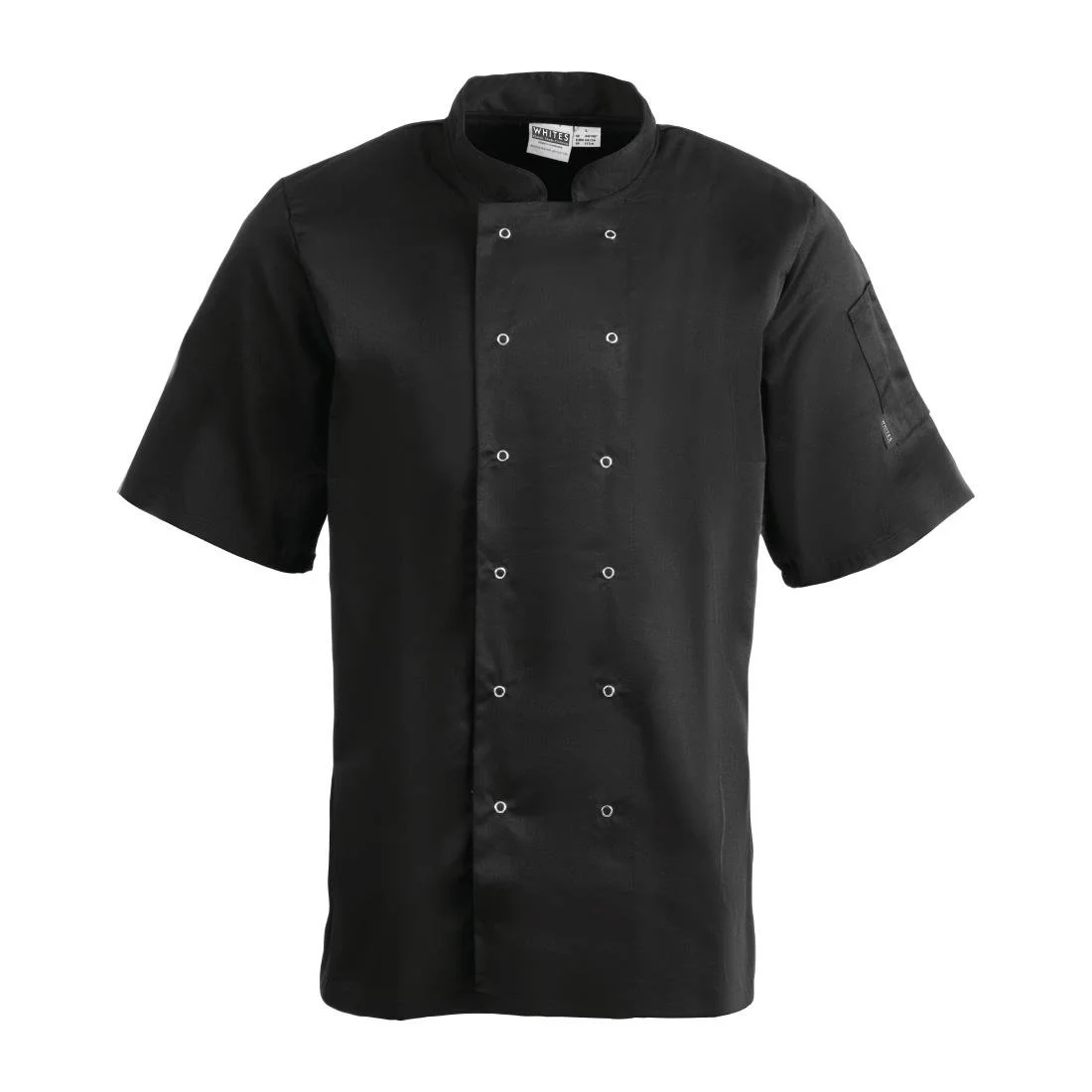 Whites Vegas Unisex Chef Jackets Short Sleeve Black (5 Pack) - Image 12