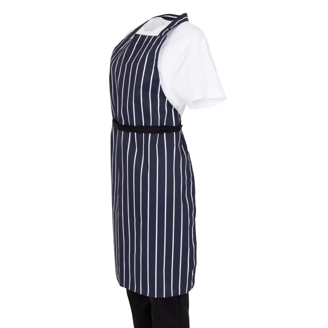 Whites Butchers Stripe Bib Aprons Blue/White (5 Pack) - Image 4