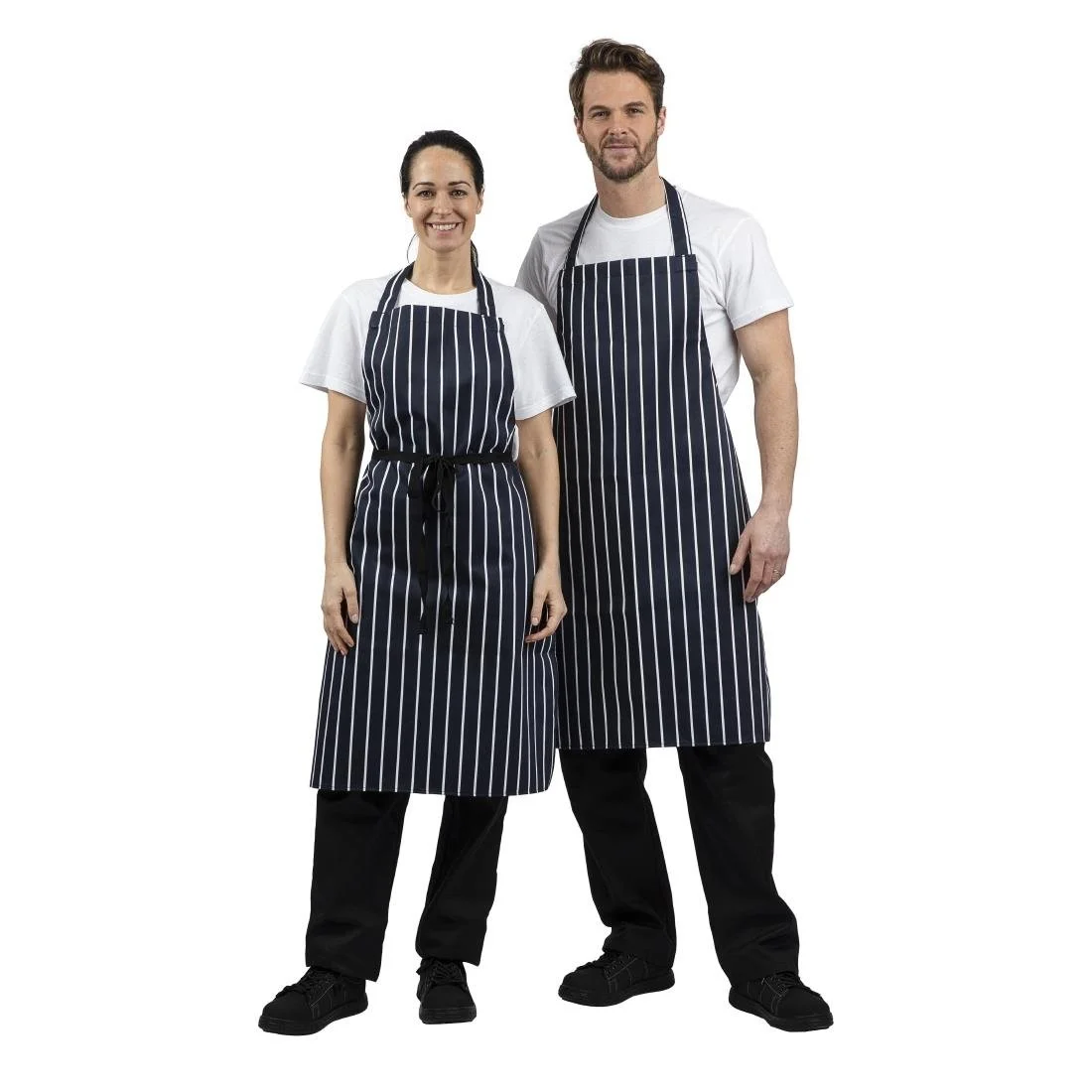 Whites Butchers Stripe Bib Aprons Blue/White (5 Pack) - Image 9