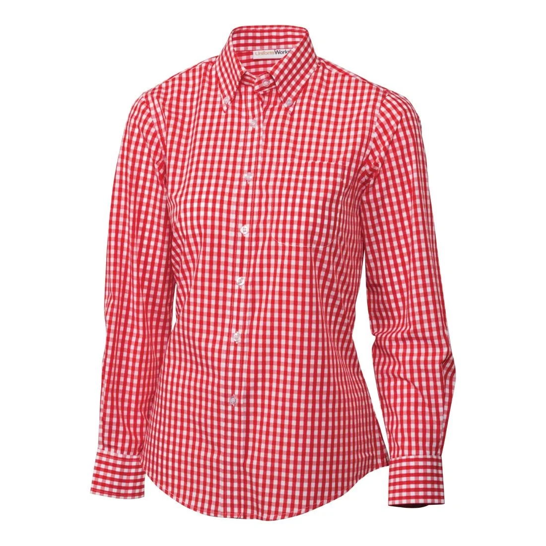 Uniform Works Womens Gingham Shirt Red XS