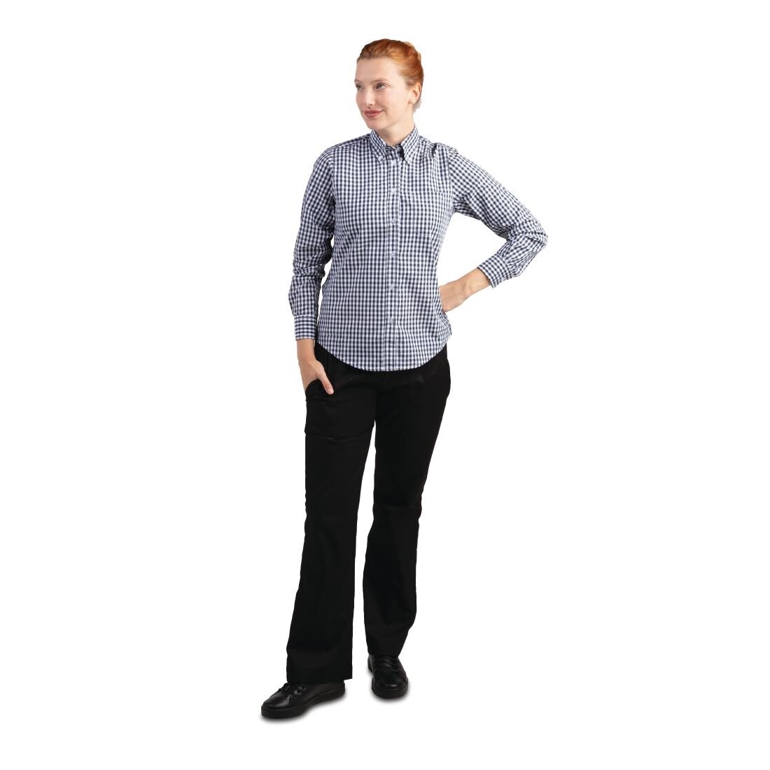 Uniform Works Womens Gingham Shirt Black L