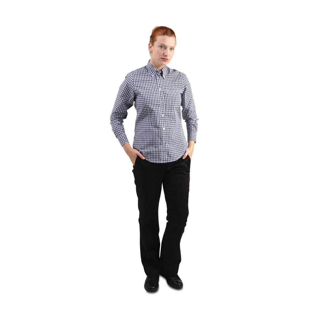 Uniform Works Womens Gingham Shirt Black 2XL