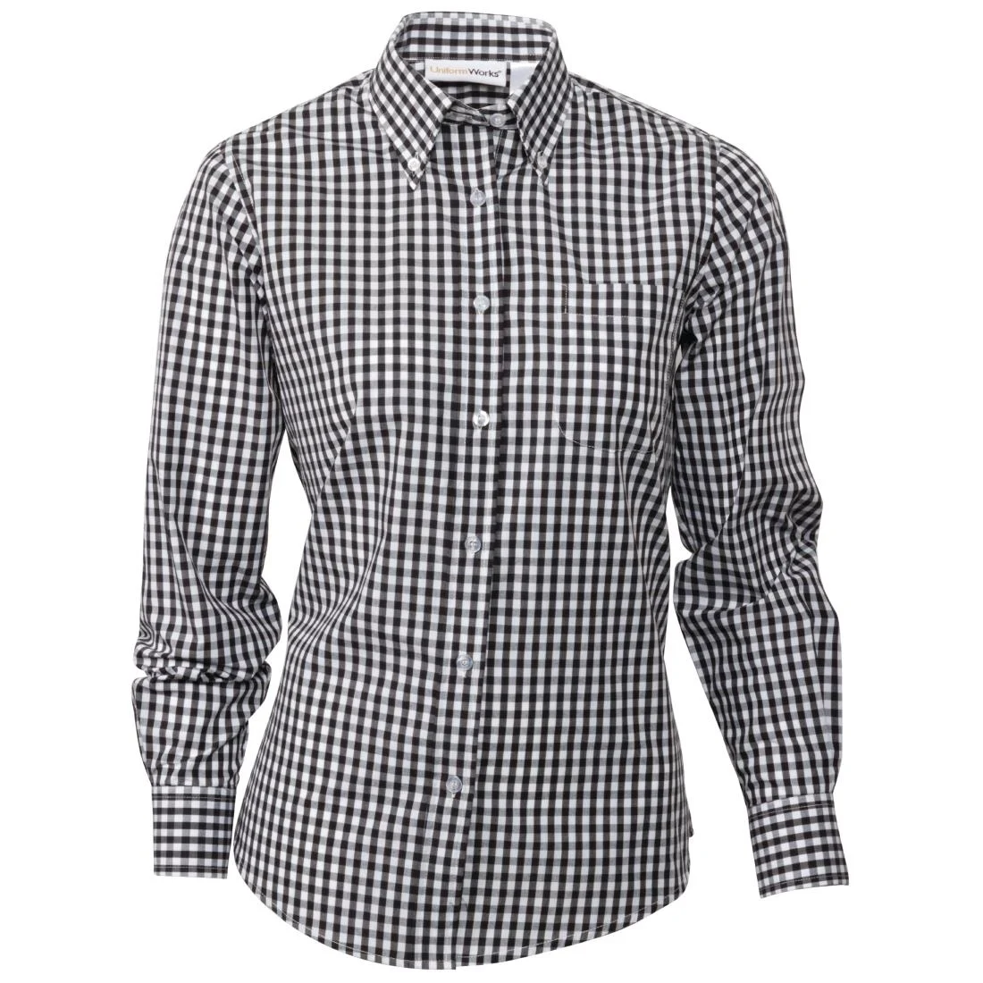 Uniform Works Womens Gingham Shirt Black 2XL
