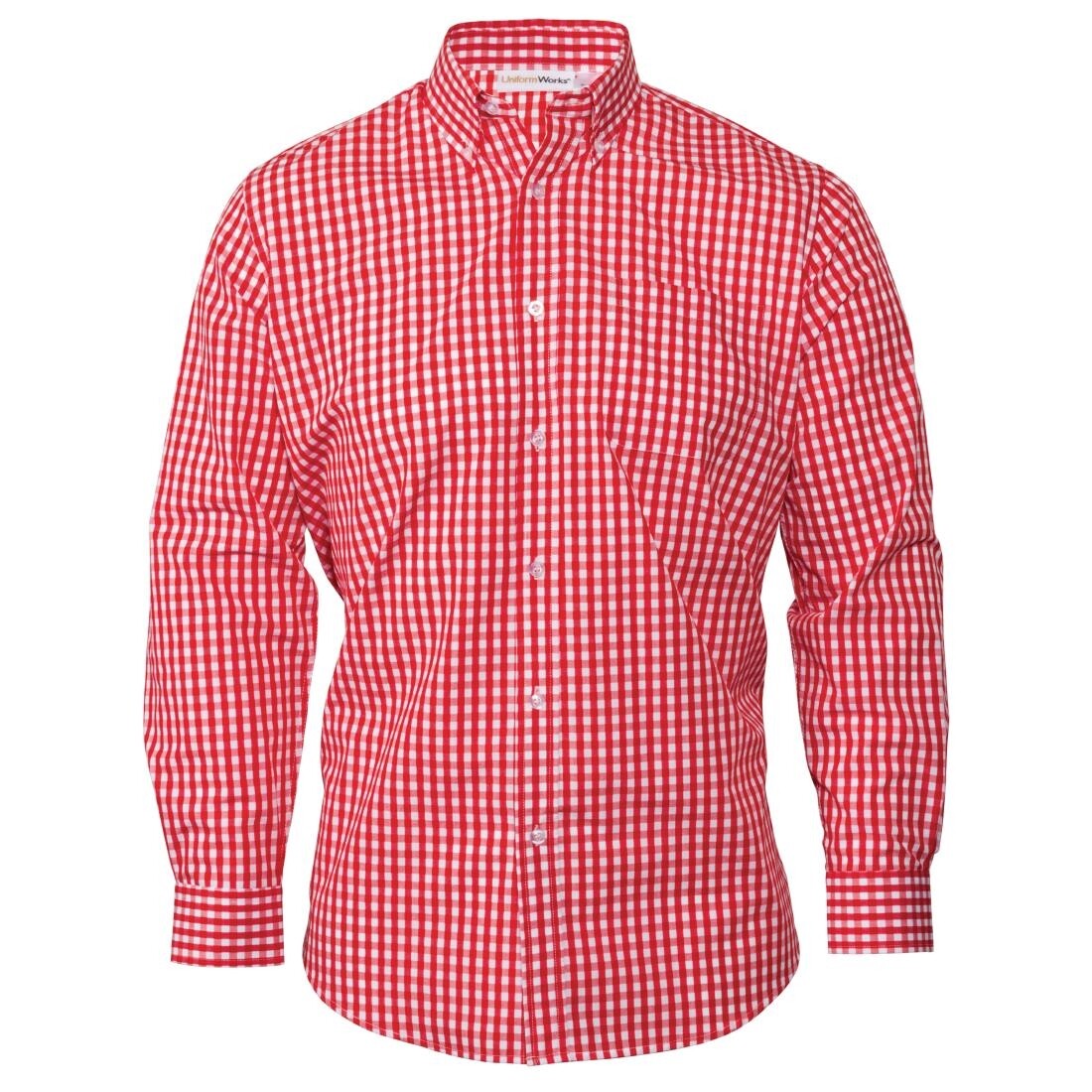 Uniform Works Mens Gingham Shirt Red XL