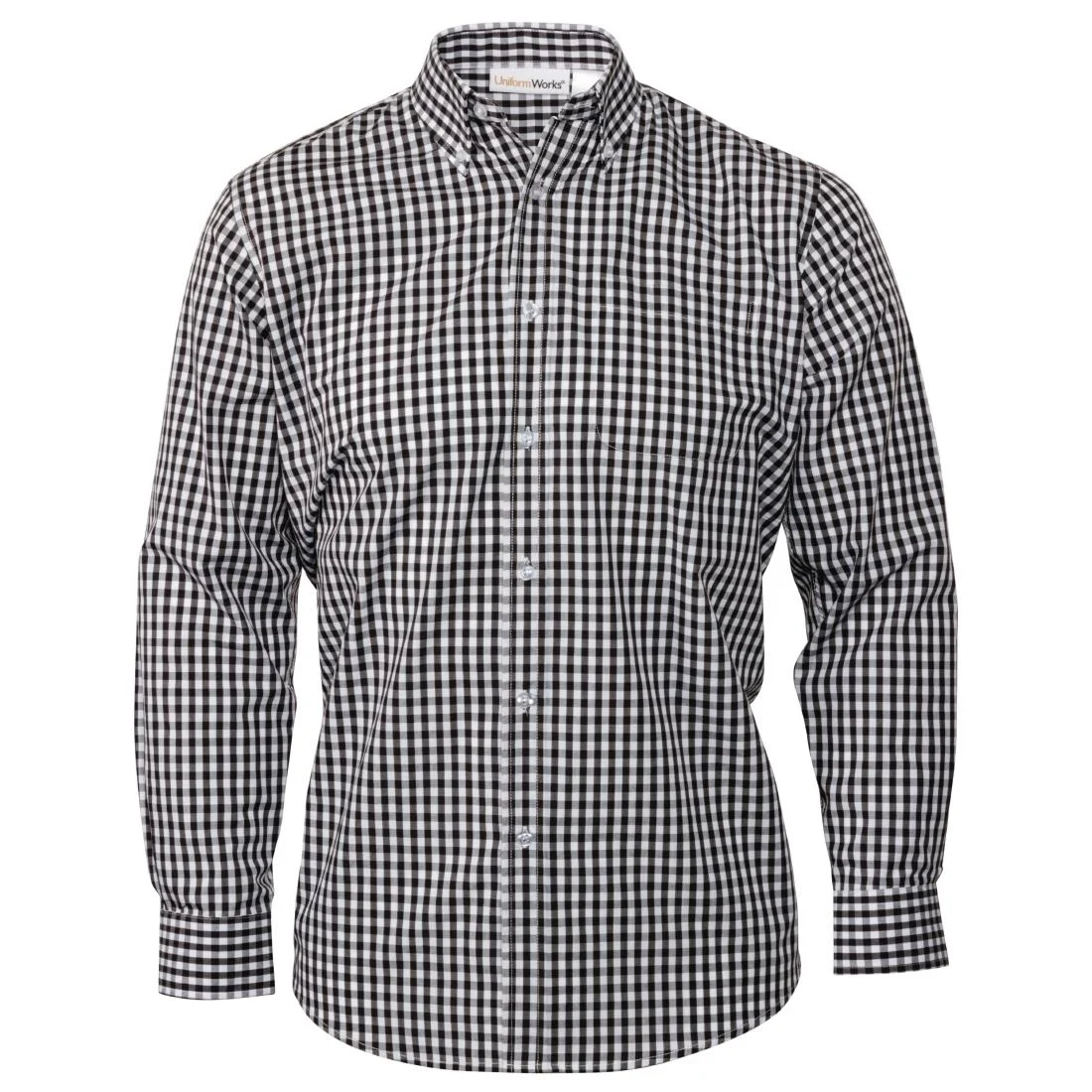 Uniform Works Mens Gingham Shirt Black S