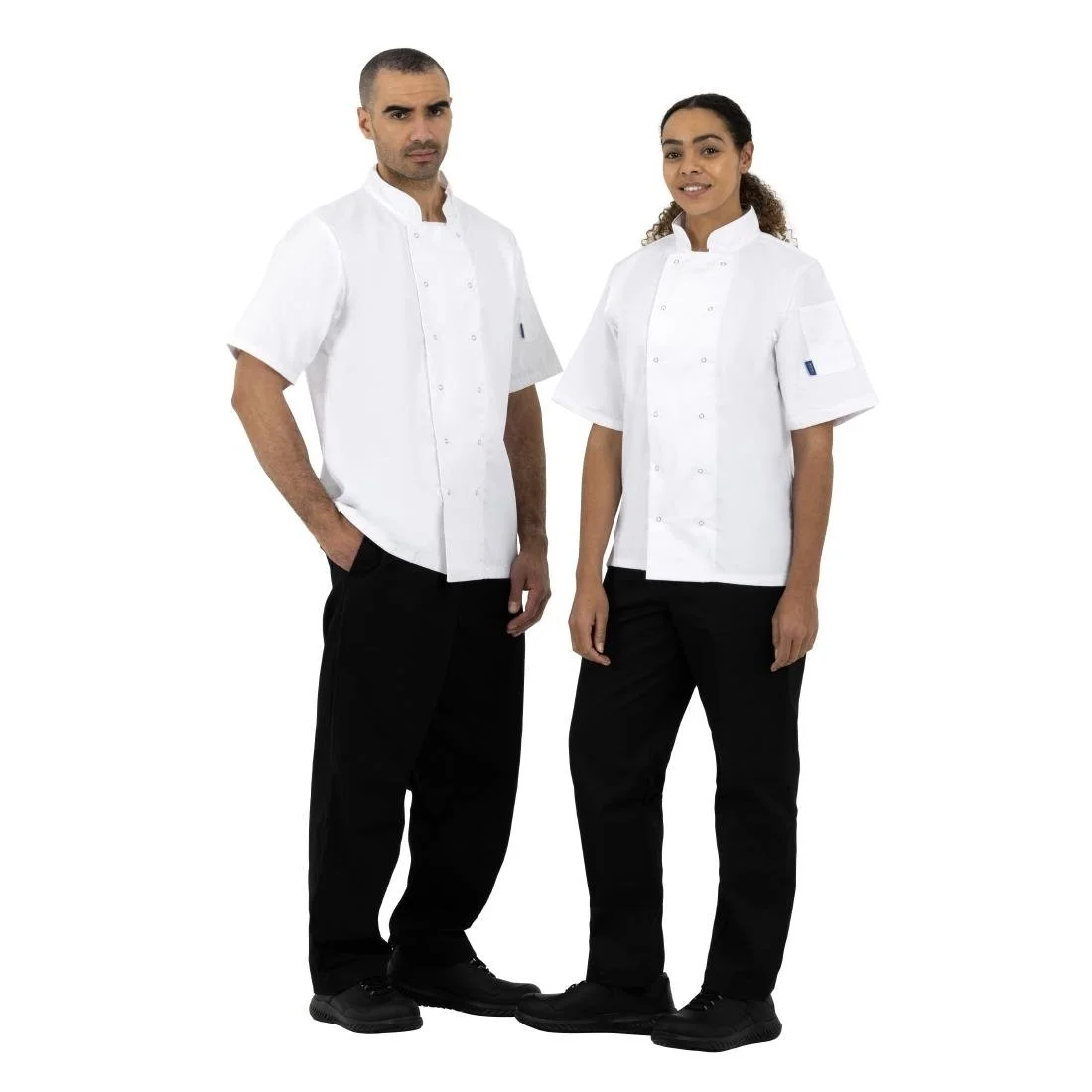 Whites Boston Unisex Chef Jackets Short Sleeve White (5 Pack) - Image 3