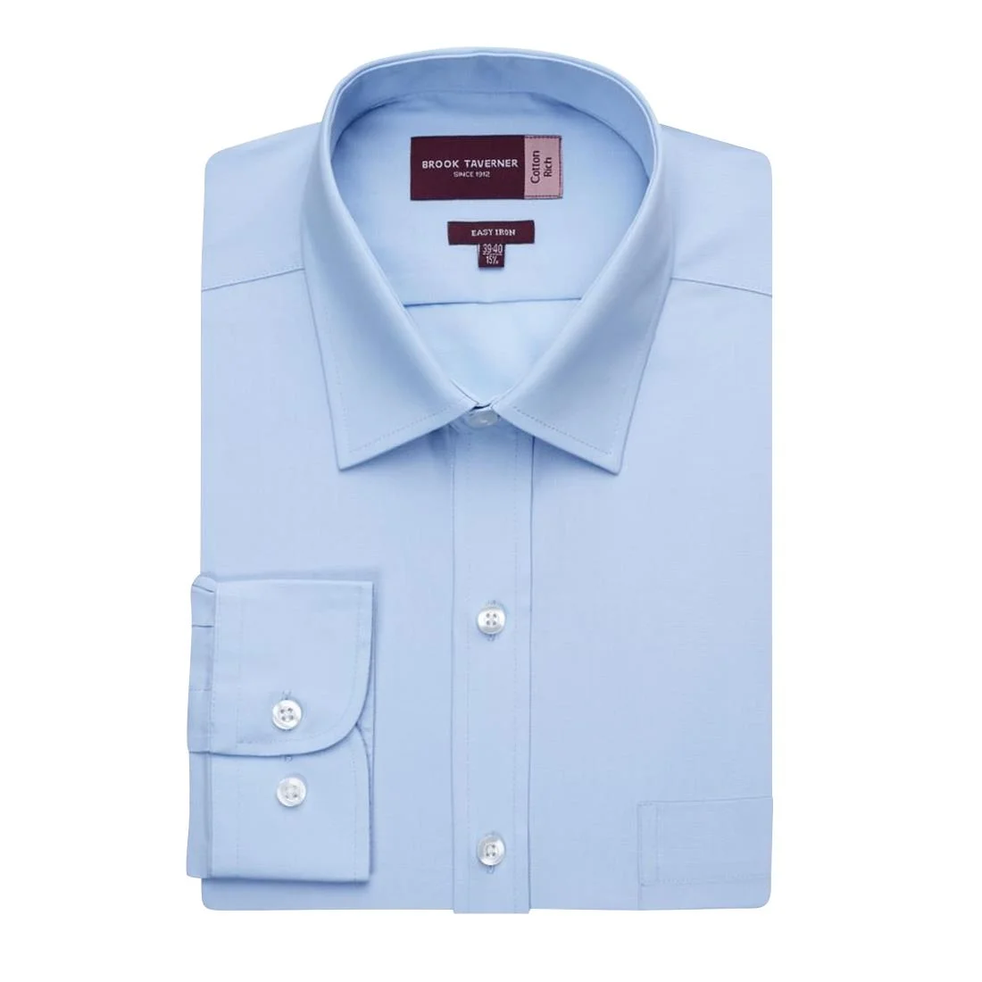 Brook Taverner Mens Long Sleeve Blue Rapino Shirt - Image 2