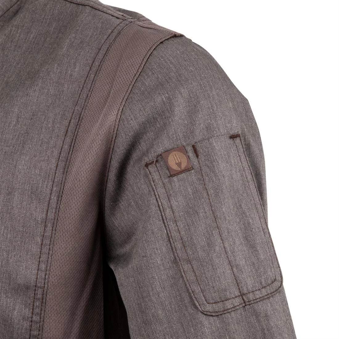 Chef Works Hartford Unisex Chef Jacket Graphite - Image 3