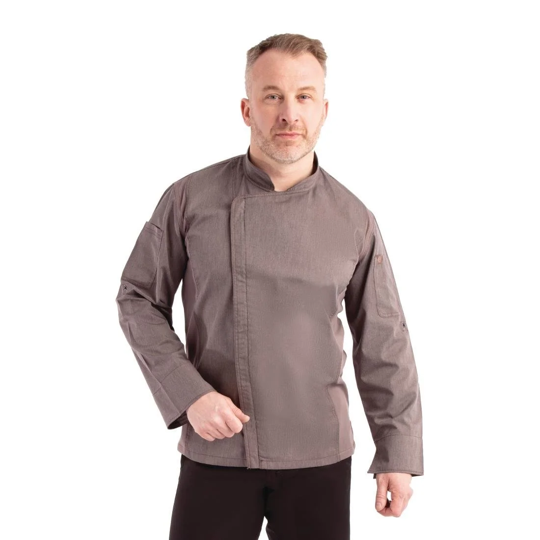 Chef Works Hartford Unisex Chef Jacket Graphite - Image 2