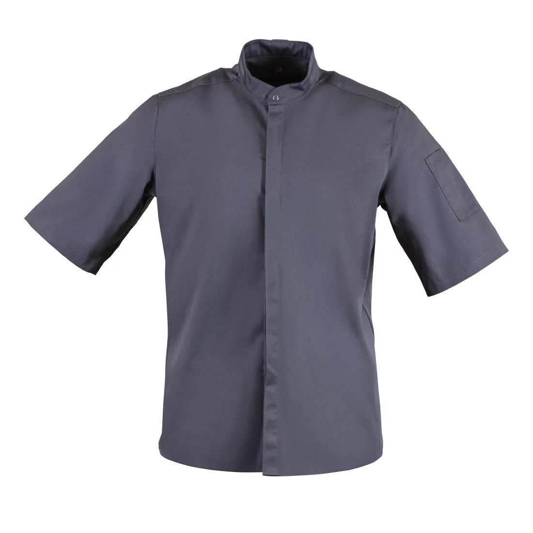Southside Band Collar Unisex Chef Jacket Charcoal - Image 1
