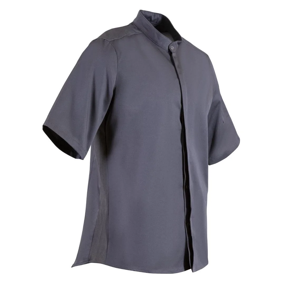Southside Band Collar Unisex Chef Jacket Charcoal - Image 4