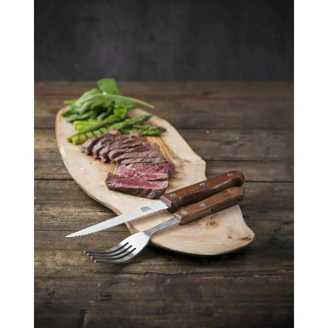 Steak Fork Wooden Handle 190mm
