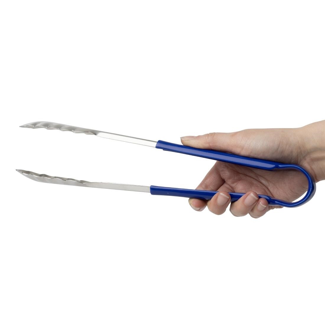 Vogue Colour Coded Blue Serving Tongs 11"