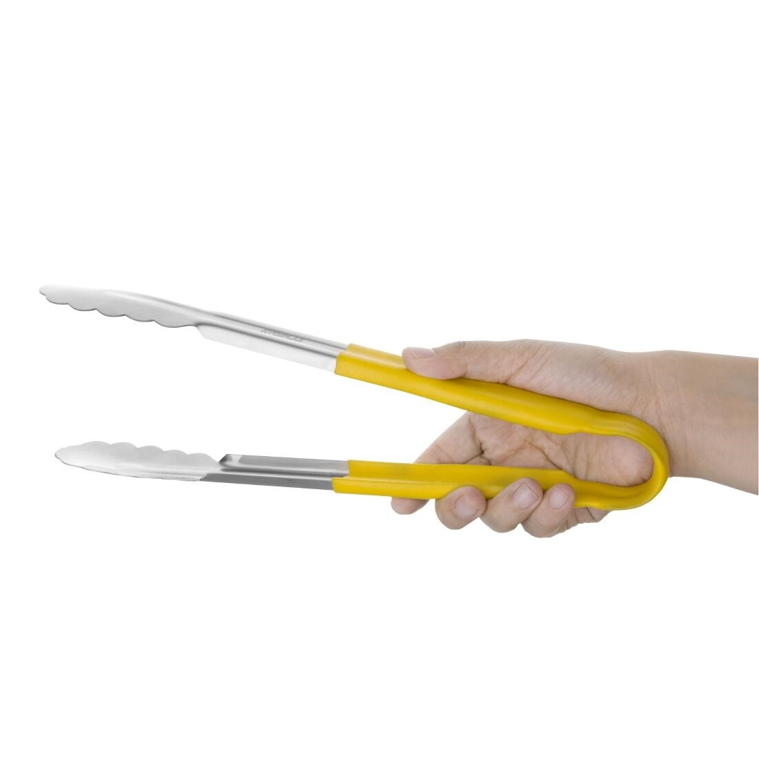 Vogue Colour Coded Yellow Serving Tongs 11in