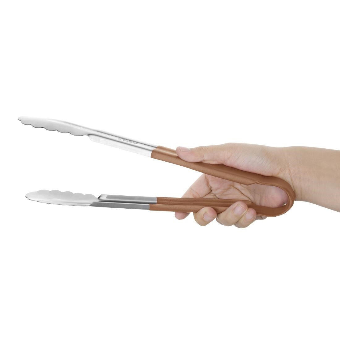 Vogue Colour Coded Brown Serving Tongs 11"