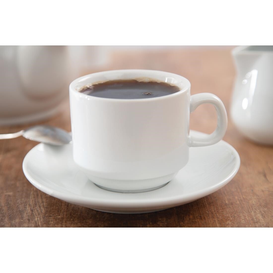 Olympia Whiteware Stacking Tea Cups 200ml 7oz