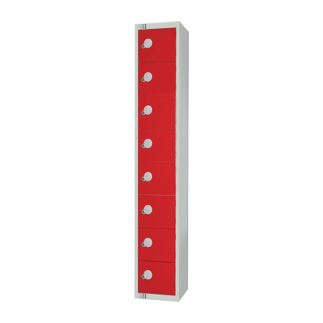 Elite Eight Door Electronic Combination Locker with Sloping Top Red