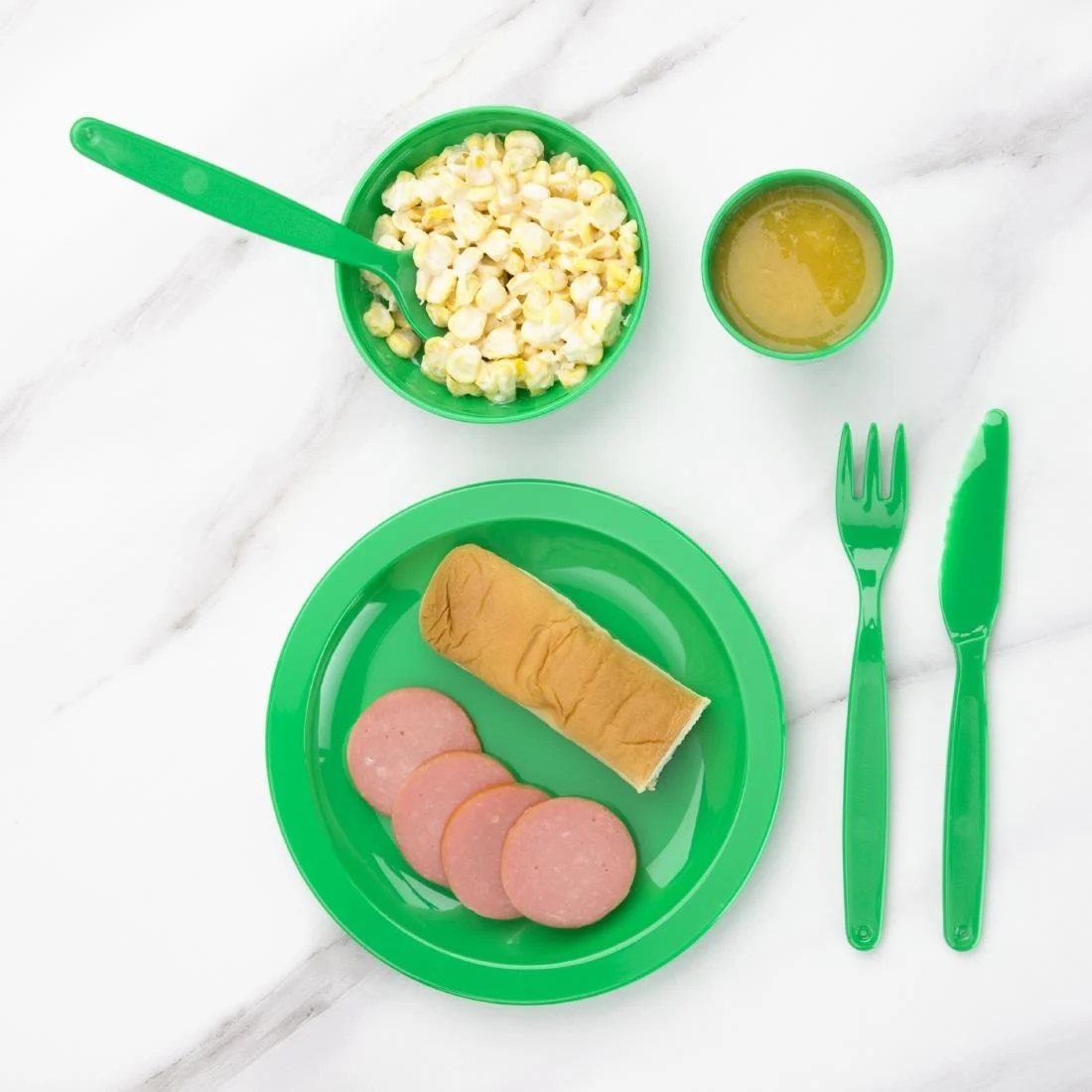 Polycarbonate Fork Green Kristallon