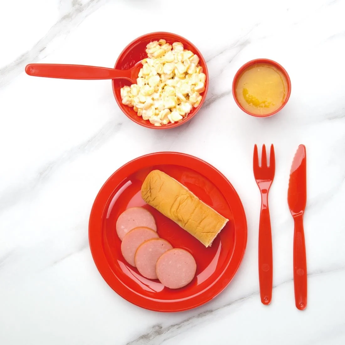 Polycarbonate Fork Red Kristallon
