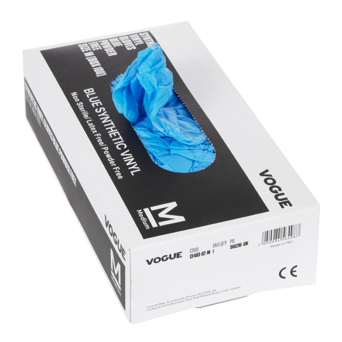 Vogue Vinyl Food Prep Gloves Blue Powder Free Medium