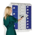 Elite Personal Effects Locker 8 Door Blue Camlock Sloping Top
