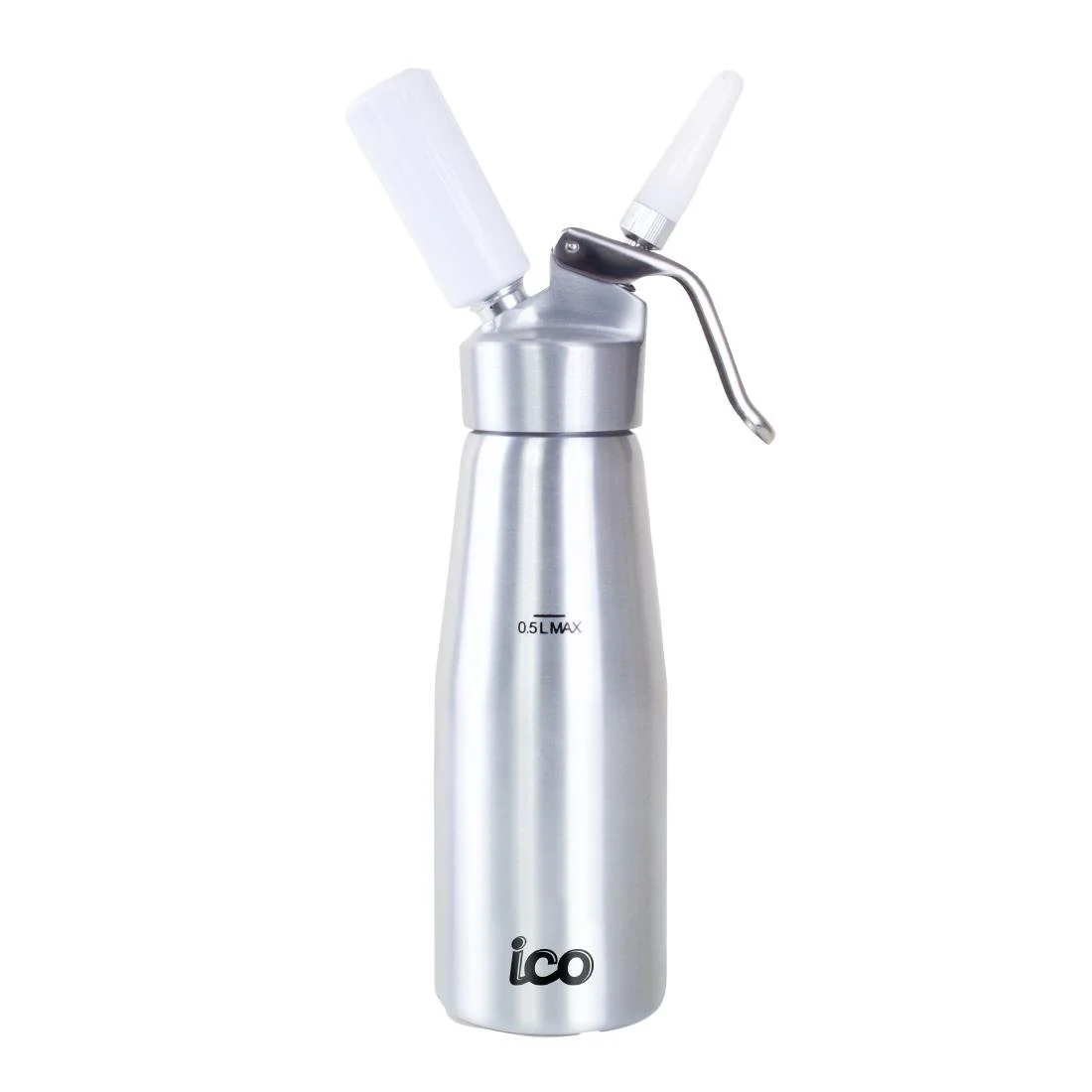 ICO Aluminium Whipped Cream Dispenser Silver 500ml - Image 1